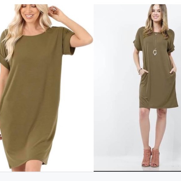 T-Shirt Dress with Pockets - Picture 2 of 2